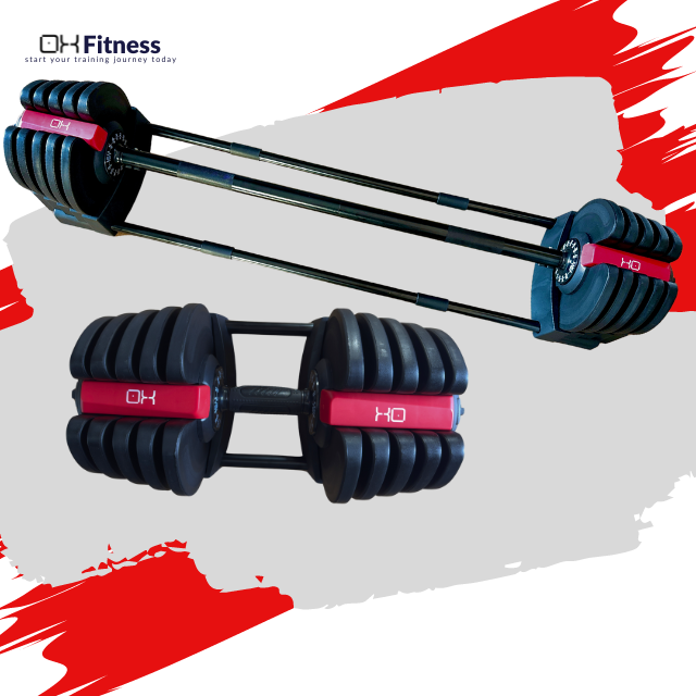 40KG Adjustable Dumbbell Barbell. 2 in 1