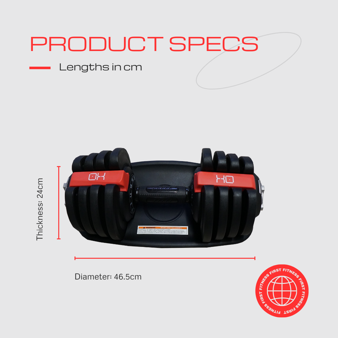 x2 40KG Adjustable Dumbbells Set & Barbell. 2-in-1 (80Kg total)