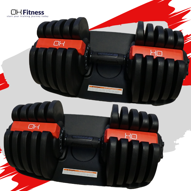 80KG Adjustable Dumbbells Pair | Pair Steel Changeable Weight Dumbbells 80KG Total